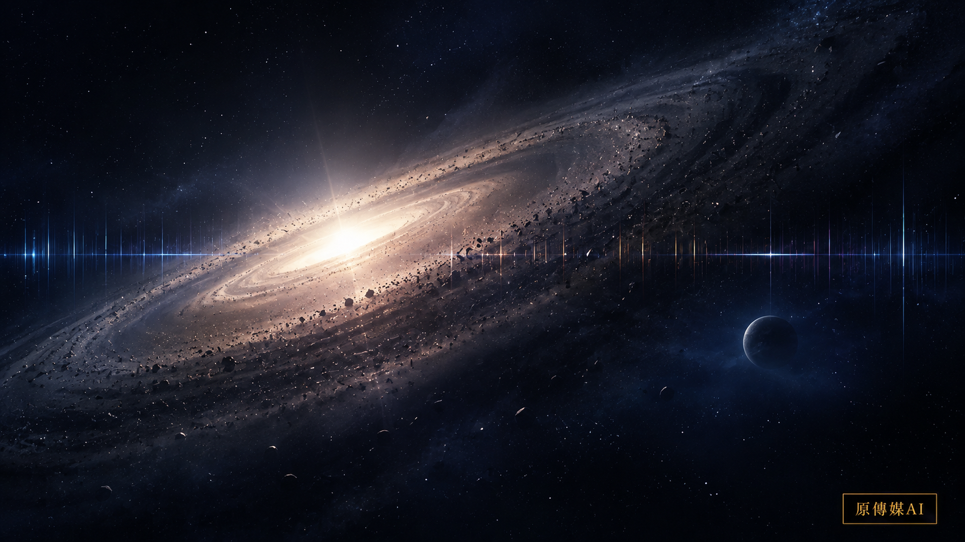 看不見的行星怎麼被「聞」出來？Beta Pictoris d 躲了十多年，科學家竟從光譜指紋把它抓了出來的專題插圖，右下角為原傳媒AI固定品牌 Logo。